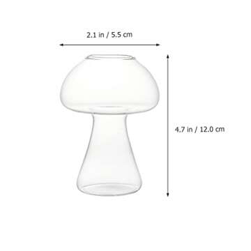 OSALADI Mushroom Shape Cocktail Glasses Drinks Cups Wine Glasses Beer Glasses Water Cups Coffee Mugs for Party Bar Home 280ml