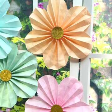 Mybbshower 12" Paper Flower Wedding Decorations - Pack of 6