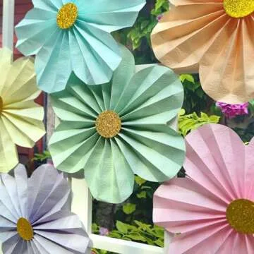 Mybbshower 12" Paper Flower Wedding Decorations - Pack of 6