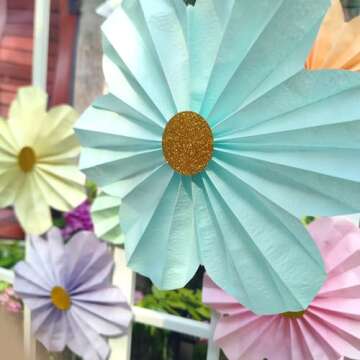 Mybbshower 12" Paper Flower Wedding Decorations - Pack of 6