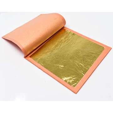 Slofoodgroup - 24 Karat Edible Gold Leaf Loose Sheets - 5 Sheets - Gold Leaf Sheet Size 3.15in x 3.1...