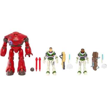 Mattel Disney Pixar Lightyear Set with 3 Action Figures, Space Rangers vs Robots Clash Pack with Buz...
