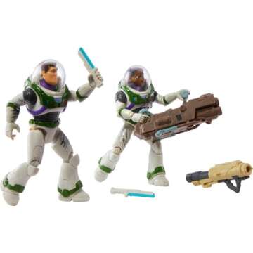 Mattel Disney Pixar Lightyear Set with 3 Action Figures, Space Rangers vs Robots Clash Pack with Buzz Lightyear, Izzy Hawthorne & Zyclops, 5-inch Scale