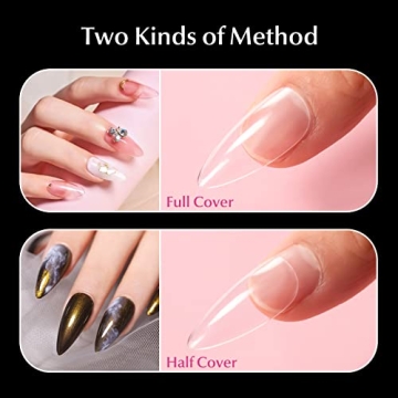 AORAEM 240PCS Clear Almond Nails for DIY Nail Art