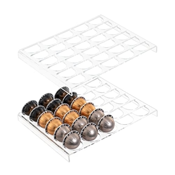 SUMERFLOS 2-Sets Coffee Pod Holder Storage Tray Compatible with Vertuoline Capsule, Drawer Insert Or...