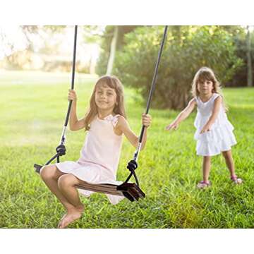 PELLOR Wood Swing Seat, Carbonized Hanging Wood Tree Swing 16.9 x7.9 x0.5 in for Adult Kids Children...