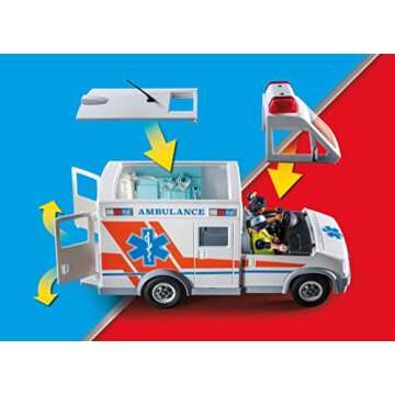 Playmobil Ambulance with Accessories and 3 Figures