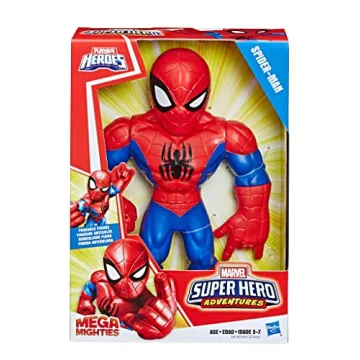 Playskool Heroes Marvel Super Hero Adventures Mega Mighties Spider-Man Collectible 10" Action Figure, Toys for Kids Ages 3 & Up