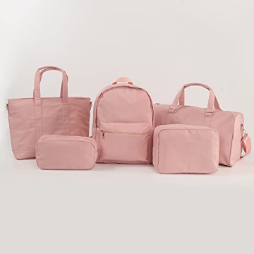 Kaymey Young Teens Travel Duffel Weekender Bag,Weekend Sports Gym Bag Travel Men Womens (9#Pink)