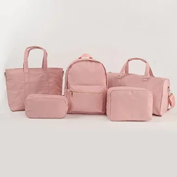 Kaymey Young Teens Travel Duffel Weekender Bag,Weekend Sports Gym Bag Travel Men Womens (9#Pink)