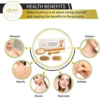 5 Piece Dry Brushing Body Brush Set for Skin Wellness