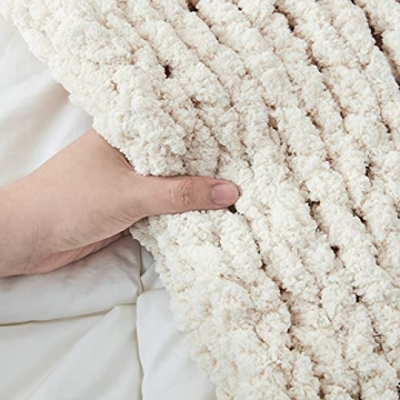Luxury Soft Chenille Chunky Knit Blanket for Home Use