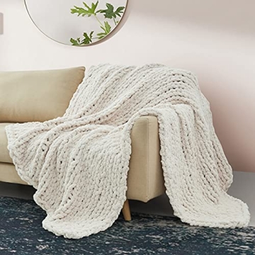Luxury Soft Chenille Chunky Knit Blanket for Home Use