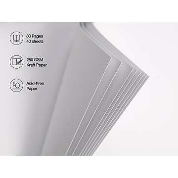 potricher 8 x 8 Inch DIY Scrapbook Photo Album 80 Pages Thick Kraft Blank White Paper Memory Book for Wedding and Anniversary Family (White, 8 Inch)