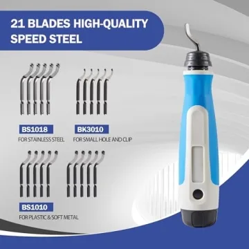 MAVAST Silicone Deburring Tool with 21 High-Speed Steel Blades Blue