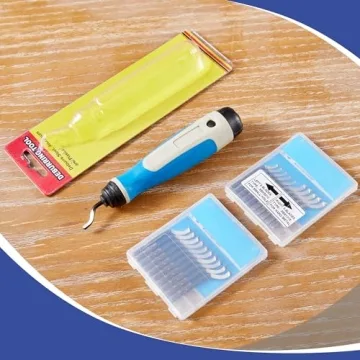 MAVAST Silicone Deburring Tool with 21 High-Speed Steel Blades Blue