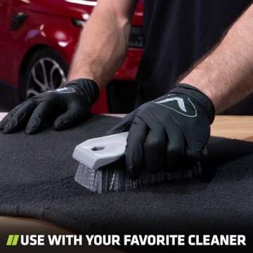 VIKING Carpet Cleaning and Scrub Brush for Floor Mats, Cleaning Brush for Car Interior and Home, Grey, 6.4 x 2.8 x 1.8 Inch