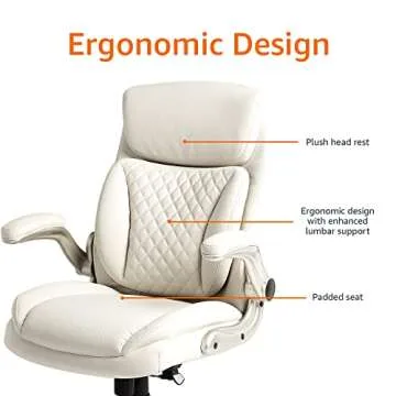 Stylish Ergonomic Desk Chair with Flip-up Armrests