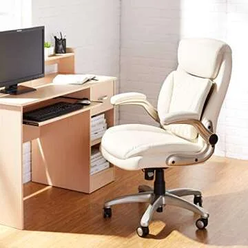 Stylish Ergonomic Desk Chair with Flip-up Armrests