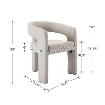 DAYALANE Modern Barrel Dining Chair, Upholstered Faux Leather Kitchen Chairs with Arms Comfy Side Chair for Living Room/Dining Room/Reception, Pu Grey