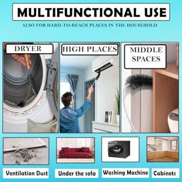 2 Pack Dryer Vent Cleaner Kit Clothes Dryer Lint Brush Vent Trap Cleaner Home Essentials Long Flexib...