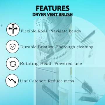 2 Pack Dryer Vent Cleaner Kit Clothes Dryer Lint Brush Vent Trap Cleaner Home Essentials Long Flexible Refrigerator Coil Brush Vacuum Brush