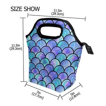 Naanle Mermaid Scale Insulated Lunch Bag for All