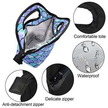 Naanle Mermaid Scale Insulated Lunch Bag for All