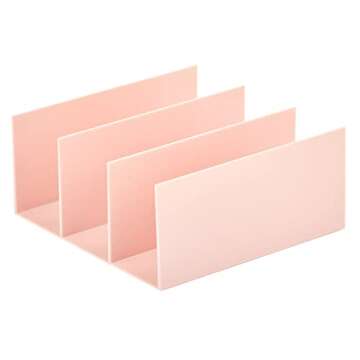 mDesign Plastic Purse/Handbag Organizer - Closet Divided Storage for Bags, Clutches, Wallets, Wristlets - Space-Saving Bedroom and Cabinet Organization - Lumiere Collection - Blush/Light Pink