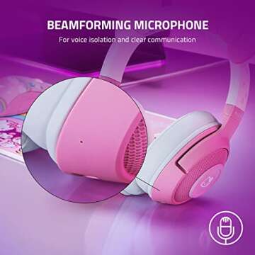 Razer Kraken BT Headset: Bluetooth 5.0-40ms Low Latency Connection - Custom-Tuned 40mm Drivers - Beamforming Microphone - Powered by Razer Chroma - Hello Kitty & Friends Edition