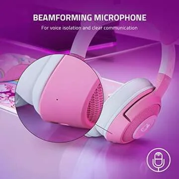Razer Kraken BT Headset: Bluetooth 5.0-40ms Low Latency Connection - Custom-Tuned 40mm Drivers - Beamforming Microphone - Powered by Razer Chroma - Hello Kitty & Friends Edition