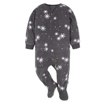 Gerber Unisex Baby Toddler Flame Resistant Fleece Footed Holiday Pajamas 2-Pack, Grey Snowmen