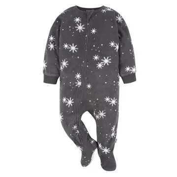 Gerber Unisex Baby Toddler Flame Resistant Fleece Footed Holiday Pajamas 2-Pack, Grey Snowmen