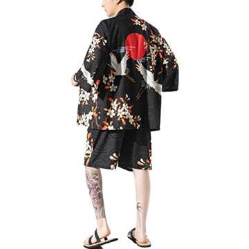 Stylish PRIJOUHE Japanese Kimono for Men - Lightweight Summer Wear