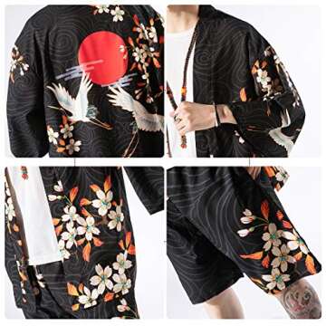 Stylish PRIJOUHE Japanese Kimono for Men - Lightweight Summer Wear