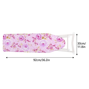 Erhigher Ironing Board, Exquisite Pattern Foldable Long Lasting Height Adjustable Smooth Edge Good Load-Bearing Folding Ironing Board Compact Ironing Board for Home Laundry Room or Dorm Use Purple