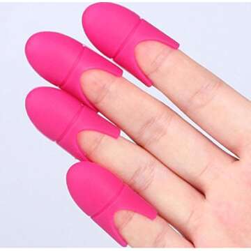 Anboo 10PCS Silica gel Nail Soak Off UV Gel Art Polish Remover Wrap CapGift (one size, Hot Pink)
