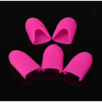 Anboo 10PCS Silica gel Nail Soak Off UV Gel Art Polish Remover Wrap CapGift (one size, Hot Pink)