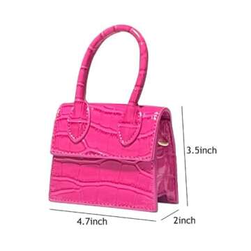 Cute Purse Mini Crossbody Bags for Women Top Handle Clutch Handbag (Pink)