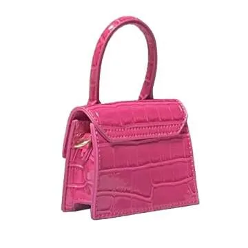 Cute Purse Mini Crossbody Bags for Women Top Handle Clutch Handbag (Pink)