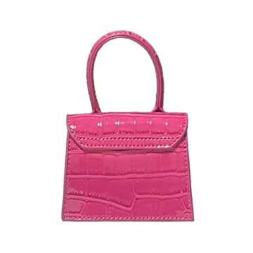 Cute Purse Mini Crossbody Bags for Women Top Handle Clutch Handbag (Pink)
