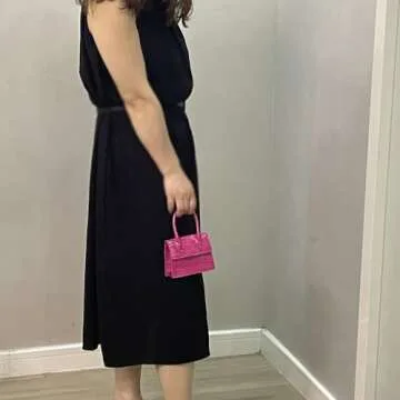 Cute Purse Mini Crossbody Bags for Women Top Handle Clutch Handbag (Pink)