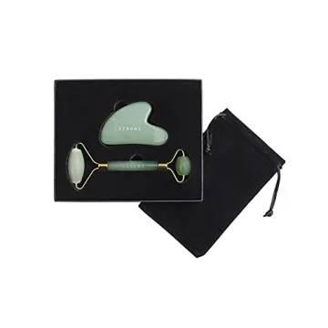 ETHONS Jade Roller & Gua Sha Set - 2 in 1 Skin Rejuvenation Tools