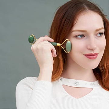 ETHONS Jade Roller & Gua Sha Set - 2 in 1 Skin Rejuvenation Tools