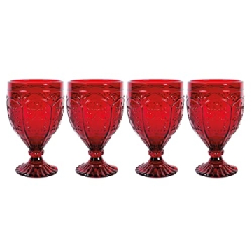 Fitz and Floyd Trestle Glassware Ornate Goblets Set of 4 - Perfect for Celebrations!
