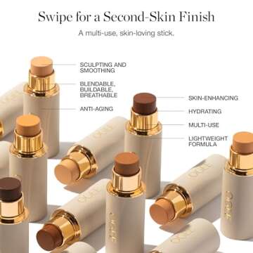 Ogee Sculpted Complexion Foundation Stick (Banyan 3.0W - Medium Light, Golden Undertones) Full Coverage Foundation Makeup - Instantly Balance & Even Complexion - 70% Organic Ingredients