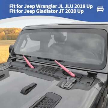 RT-TCZ for Jeep JL Windshield Wipers Arm Cover Trim Cowls for Jeep Wrangler JL Gladiator JT 2018 up Pink Exterior Accessories 2pcs