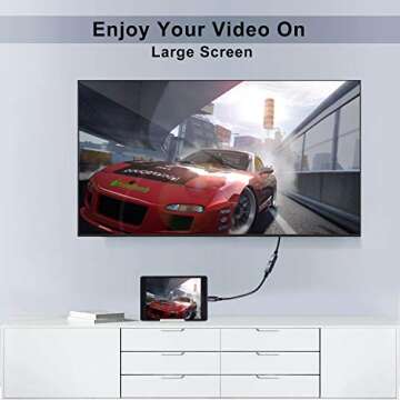 Twozoh Micro HDMI to HDMI Adapter Cable, Nylon Braided Micro HDMI Male to HDMI Female Cable (Type D to Type A) Support 4K/60Hz 1080p (0.6FT)