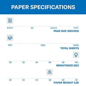 Hammermill Printer Paper, Premium Color 28 lb Copy Paper, 8.5 x 11 - 1 Pack (300 Sheets) - 100 Bright, Made in the USA, 102700R