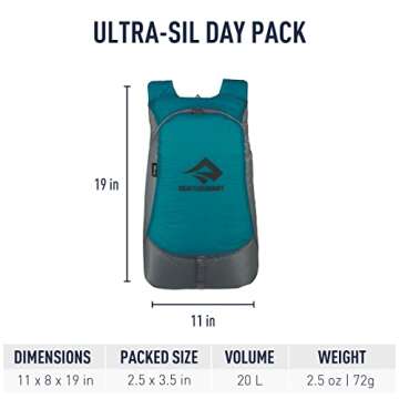 Sea to Summit Ultra-Sil Ultralight Day Pack, 20-Liter, Pacific Blue